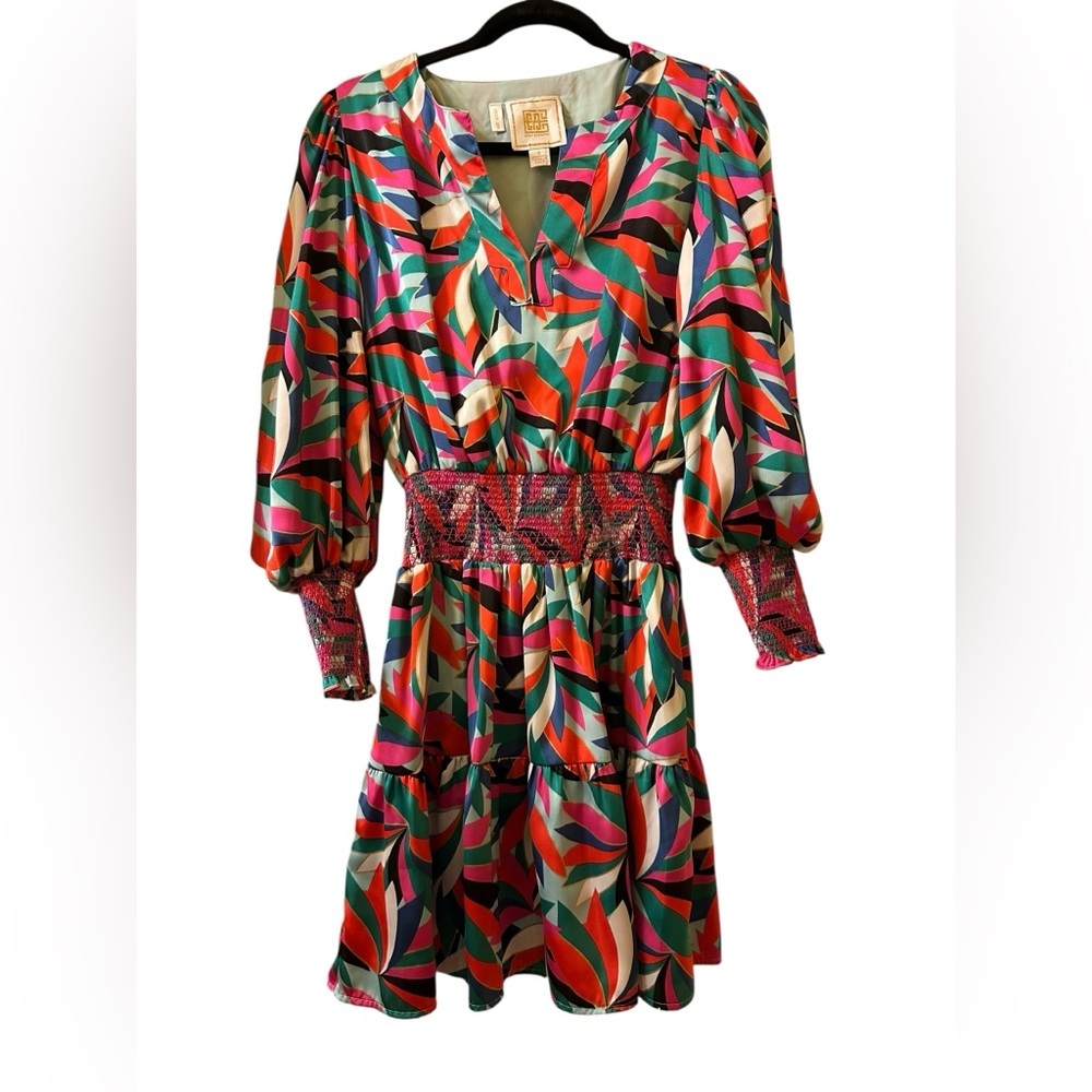 Emily McCarthy Penelope Dress in the "Poinsettia Party" print size S